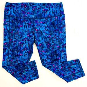 New Constantly Varied Gear Leggings Womens 2XL XXL Flamingos Cropped Blue Plus